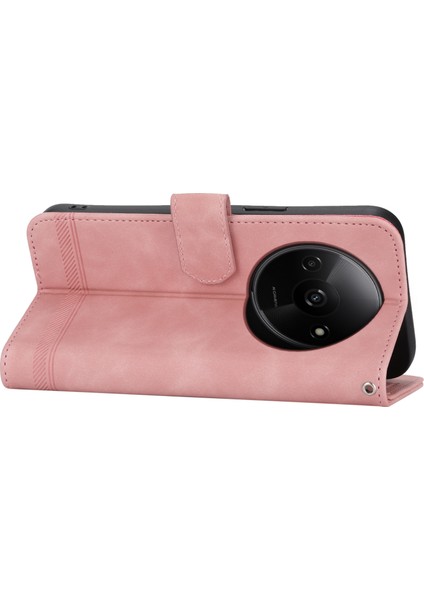 Xiaomi Redmi A3 Için Kapak Çevirin Darbeye Dayanıklı Baskılı Cüzdan Standı Mobil Deri Kılıf-Pembe (Yurt Dışından)