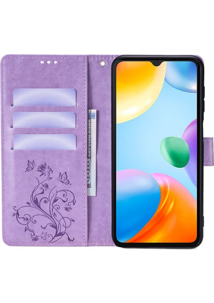 Xiaomi Redmi 10C 4g Cüzdan Kılıf Çiçek Deri Telefon Kapağı-Mor Için (Yurt Dışından) fiyatları