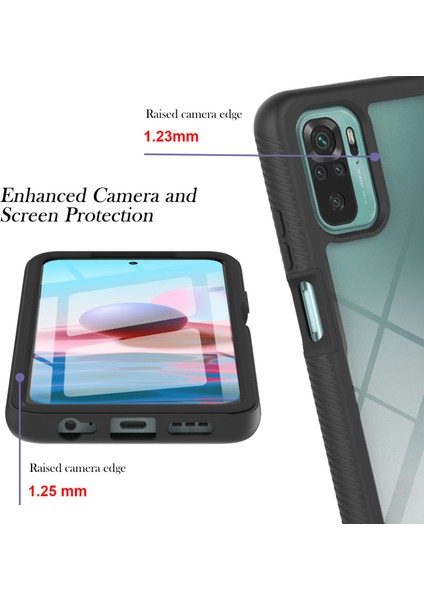 Tamamen Sarılmış Pc+Tpu Hibrid Kapak Telefon Kasası Xiaomi Poco M5S 4g/redmi Note 10 4g/redmi Note 10S 4g-Black (Yurt Dışından) fırsatları