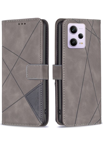 Xiaomi Redmi Için Flip Deri Kılıfı Not 12 Pro 5g/not 12 Pro Speed ​​5g/poco X5 Pro 5g Telefon Vaka Telefon Cüzdan Stand Kapak-Grey (Yurt Dışından)