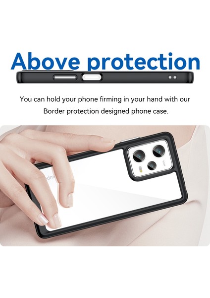 Xiaomi Redmi Için Note 12 Pro 5g/note 12 Pro Speed ​​5g/poco X5 Pro 5g Telefon Kılıfı, Scratch Posts Tpu Tampon+Akrilik Geri Koruyucu Kapak Black (Yurt Dışından)