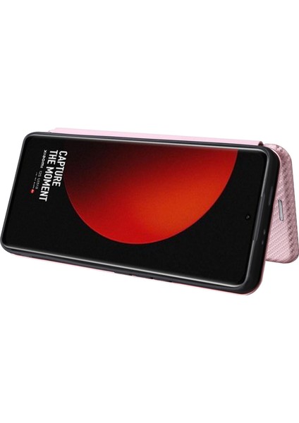 Xiaomi 12S Için Ultra 5g Manyetik Karbon Fiber Doku Telefon Kılıf Stand Standı Kart Yuvası Rozlu Altın (Yurt Dışından) modelleri