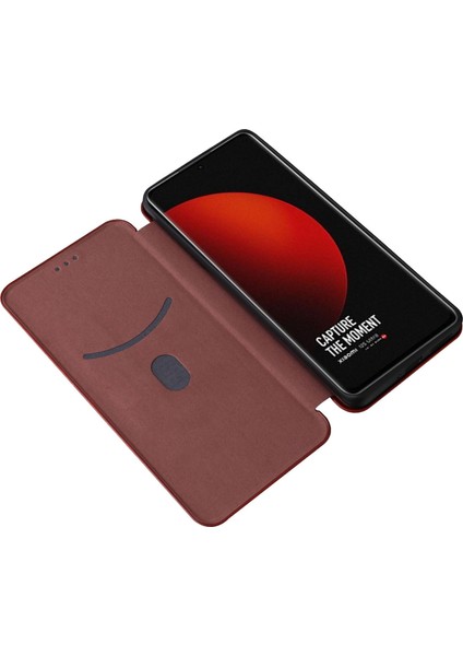 Xiaomi 12S Ultra 5g Manyetik Karbon Fiber Doku Telefon Kılıf Stand Standı Kart Yuvası Kahverengi (Yurt Dışından) fiyatları