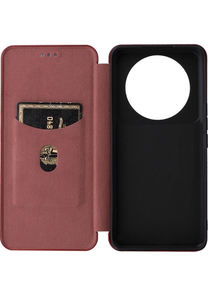 Xiaomi 12S Ultra 5g Manyetik Karbon Fiber Doku Telefon Kılıf Stand Standı Kart Yuvası Kahverengi (Yurt Dışından) indirimleri