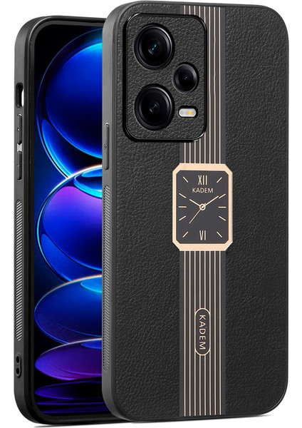 Xiaomi Redmi Için Note 12 Pro 5g Kapak Deri+Tpu+Akrilik Izleme Deseni Koruyucu Case-Black (Yurt Dışından)