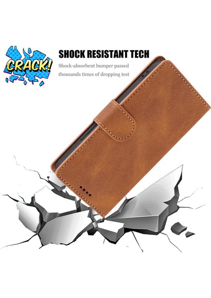 Xiaomi Redmi Için Note 12 Pro 5g/note 12 Pro Speed ​​5g/poco X5 Pro 5g Pu Deri Stand Cüzdan Kapağı Strap-Brown (Yurt Dışından)