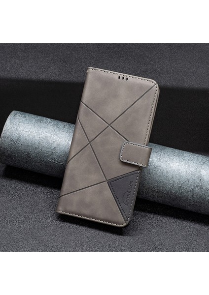 Xiaomi Redmi Için Flip Deri Kılıfı Not 12 Pro 5g/not 12 Pro Speed ​​5g/poco X5 Pro 5g Telefon Vaka Telefon Cüzdan Stand Kapak-Grey (Yurt Dışından)