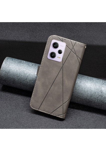 Xiaomi Redmi Için Flip Deri Kılıfı Not 12 Pro 5g/not 12 Pro Speed ​​5g/poco X5 Pro 5g Telefon Vaka Telefon Cüzdan Stand Kapak-Grey (Yurt Dışından)