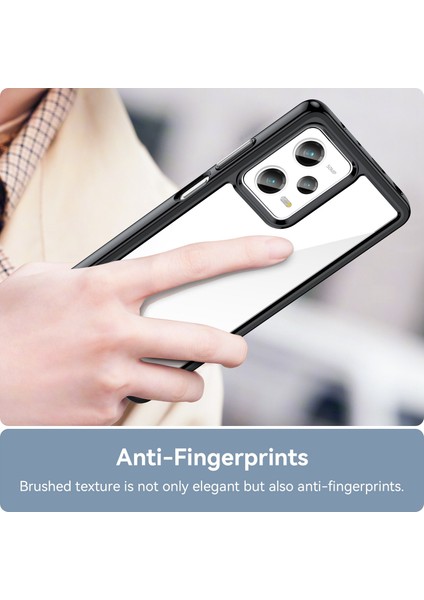 Xiaomi Redmi Için Note 12 Pro 5g/note 12 Pro Speed ​​5g/poco X5 Pro 5g Telefon Kılıfı, Scratch Posts Tpu Tampon+Akrilik Geri Koruyucu Kapak Black (Yurt Dışından)