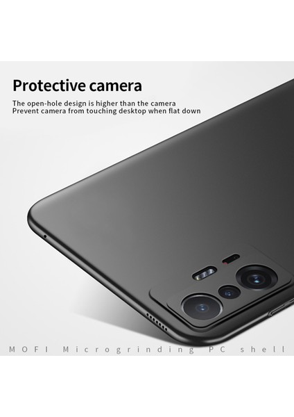 Shield Slim Sert Pc Mat Finish Fingerprint Anti-Fingerprint Şok Geçirmez Koruyucu Kasa Xiaomi 11T/11T Pro-Black (Yurt Dışından)