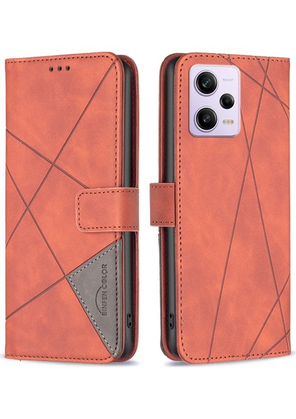 Xiaomi Redmi Için Flip Deri Kılıfı Not 12 Pro 5g/not 12 Pro Speed ​​5g/poco X5 Pro 5g Telefon Kılıfı Telefon Cüzdan Stand Kapak-Kahverengi (Yurt Dışından)
