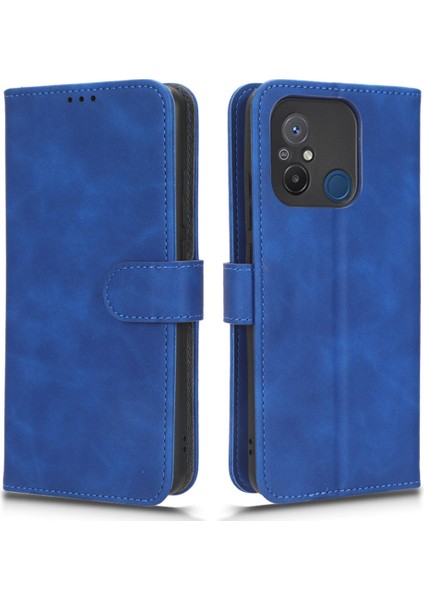 Xiaomi Redmi Için 12C 4G/11A 4g Pu Deri Deri Kılıf Stand Cilt Touch Cep Telefonu Kapak Mavisi (Yurt Dışından)