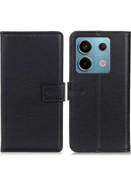 Xiaomi Redmi Için Note 13 Pro 5g Cep Telefonu Kılıfı Şok Geçirmez Pu Deri Cüzdan Kapak Black (Yurt Dışından)