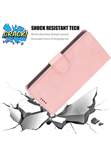 Xiaomi Redmi Için Note 12 Pro 5g/note 12 Pro Speed ​​5g/poco X5 Pro 5g Pu Deri Deri Stand Cüzdan Kapağı Strap-Pink ile (Yurt Dışından)