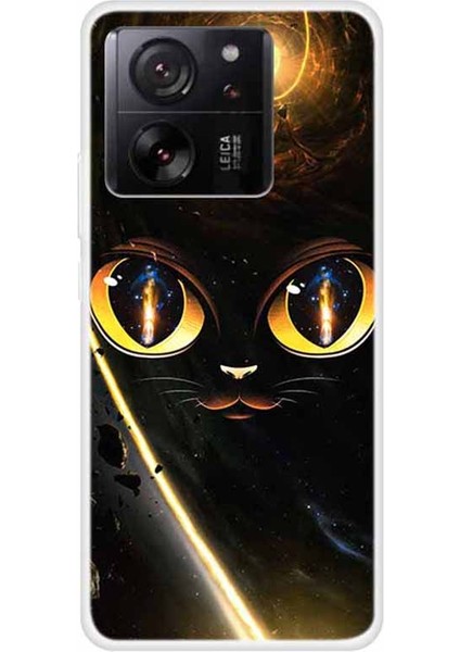 Xiaomi 13T/13T Pro/redmi K60 Ultra Tpu Vaka Deseni Baskı Telefon Koruyucu Kapak Kedisi Gözleri (Yurt Dışından)