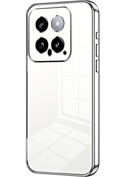 Xiaomi Için 14 Tpu Telefon Kasası Elektrumanlı Çerçeve Koruyucu Kapak Silver (Yurt Dışından)