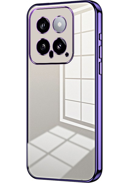 Xiaomi 14 Tpu Için Telefon Kasası Elektrumanlı Çerçeve Koruyucu Kapak-Mor (Yurt Dışından)