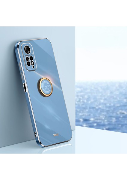 Xiaomi Redmi Için Xinli Elektrapan Telefon Kılıfı Not 11 4g (Qualcomm)/not 11S 4g, Kickstand-Mavi ile Esnek Tpu Kapağı (Yurt Dışından)