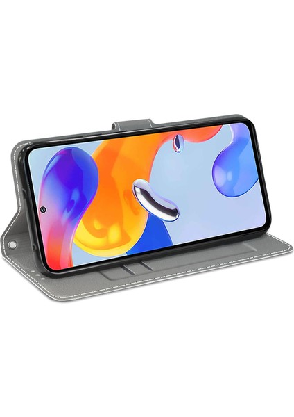 Xiaomi Redmi Için Deri Kılıf Not 11 Pro 4g (Mediatek)/note 11 Pro 5g (Qualcomm)/note 12 Pro 4g, Desen Stand Kartı Yuvaları Telefon Kapak Fire Gül (Yurt Dışından)