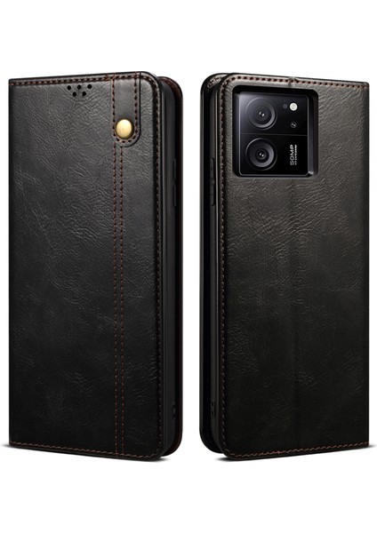 Xiaomi Için Redmi K60 ULTRA/13T PRO/13T Kasa Stand Cüzdan Deri Telefon Kabuğu Pu Deri Kapak Black (Yurt Dışından)