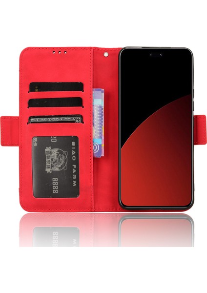 Xiaomi Civi 4 Pro 5g Telefon Kılıfı Için Çoklu Kart Yuvaları Cüzdan Deri Kapak-Kırmızı (Yurt Dışından) modelleri