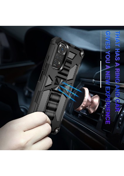 Xiaomi Redmi Için Note 11S 4g/not 11 4g (Qualcomm) Telefon Kılıfı Çekmeye Dayanıklı Iç Tpu+Sert Pc Şok Geçirmez Arka Kapak Kickstand-Black (Yurt Dışından) modelleri