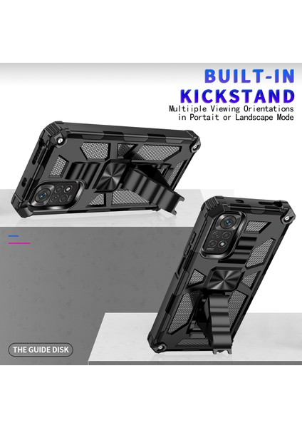 Xiaomi Redmi Için Note 11S 4g/not 11 4g (Qualcomm) Telefon Kılıfı Çekmeye Dayanıklı Iç Tpu+Sert Pc Şok Geçirmez Arka Kapak Kickstand-Black (Yurt Dışından) indirimleri