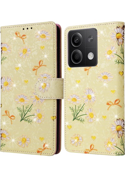 Xiaomi Redmi Note 13 5g Cüzdan Kılıf Için Rfıd Engelleme Lake Deri Kapak-Sarı Papatya (Yurt Dışından)