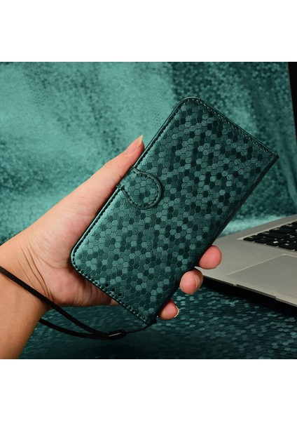 Xiaomi Için Redmi Not 10T 5g/redmi Not 10 5g/poco M3 Pro 4g/5g Fingerprint Baskılı Dot Desen Pu Deri Telefon Kılıfı Cüzdan Stand Flip Hafif Cep Telefon Kapağı Kayış-Yeşil (Yurt Dışından) modelleri