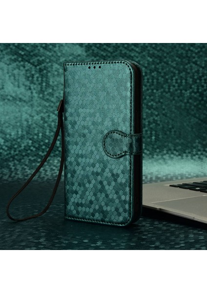 Xiaomi Için Redmi Not 10T 5g/redmi Not 10 5g/poco M3 Pro 4g/5g Fingerprint Baskılı Dot Desen Pu Deri Telefon Kılıfı Cüzdan Stand Flip Hafif Cep Telefon Kapağı Kayış-Yeşil (Yurt Dışından) indirimleri