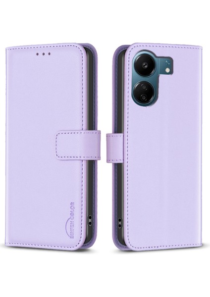 Xiaomi Redmi Için 13C 4g/poco C65 4g Case Pu Pu Deri Yatay Stand Telefon Kapak Morası (Yurt Dışından)