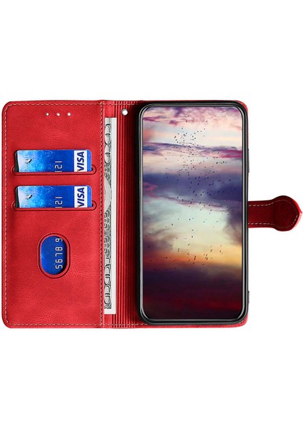 Xiaomi Poco F6 5g Kılıf Pu Deri Cüzdan Telefon Kapağı Hasır Şapka Manyetik Toka-Kırmızı (Yurt Dışından) fiyatları