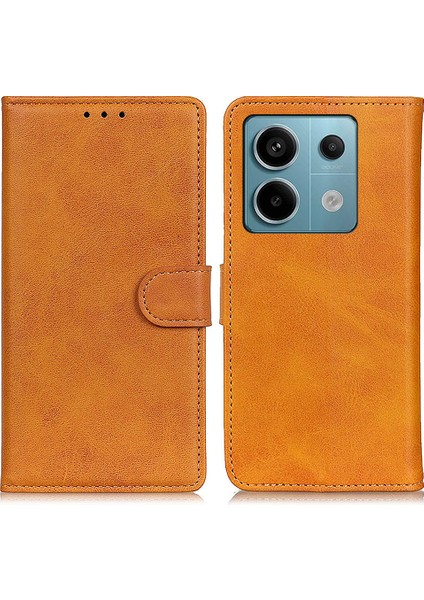 Xiaomi Için Redmi Note 13 Pro 5g Cep Telefon Kılıfları Cowhide Doku Pu Deri Kapak Kılıfı (Yurt Dışından)