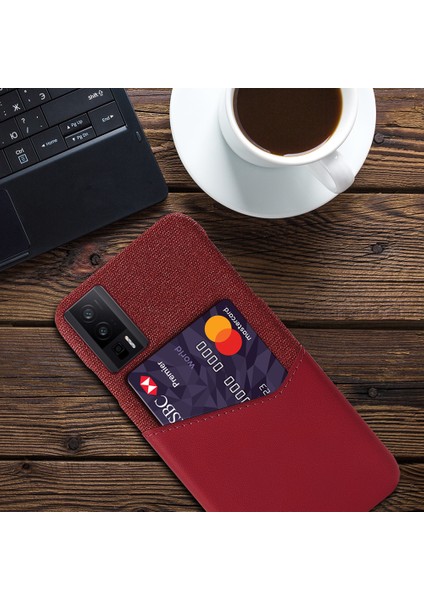 Xiaomi Poco F5 Pro 5g/redmi K60 Pro 5G/K60 5g Pu Deri Kaplamalı Pc Kart Tutucu Kılıf Doku Anti-Slip Telefon Kapak Kırmızısı (Yurt Dışından) fırsatları