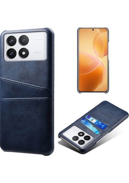 Xiaomi Için Redmi K70E 5g Cep Telefon Kılıfı Pu+Sert Pc Çift Kart Yuvaları Geri Kapak Mavisi (Yurt Dışından)