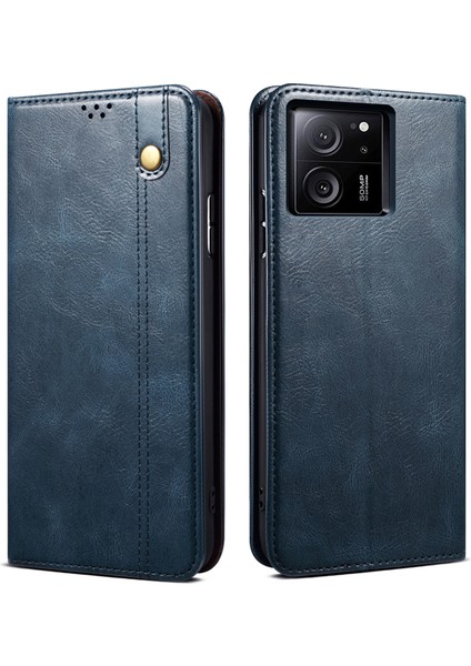 Xiaomi Için Redmi K60 ULTRA/13T PRO/13T Kasa Stand Cüzdan Deri Telefon Kabuğu Pu Deri Kapak Mavisi (Yurt Dışından)