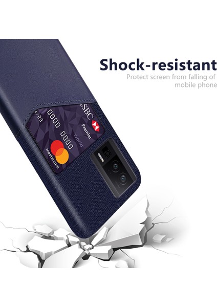 Xiaomi Poco F5 Pro 5g/redmi K60 Pro 5G/K60 5g Pu Deri Kaplamalı Pc Kart Tutucu Kılıf Doku Doku Anti-Slip Telefon Kapak Mavisi (Yurt Dışından) fiyatları