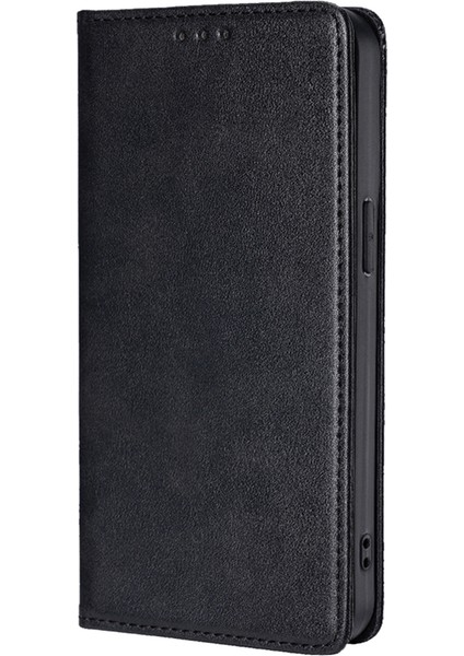 Xiaomi Redmi Için Not 13 4g Kılıf Pu Deri Standı Manyetik Kapatma Flip Telefon Kapak Cüzdan-Siyah (Yurt Dışından)
