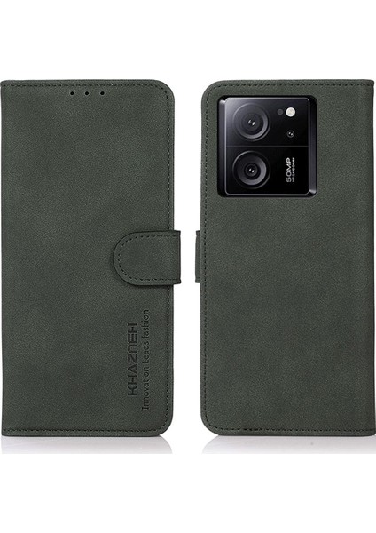 Xiaomi 13T/13T Pro/redmi K60 Ultra Case Telefon Stand Kapağı Slim-Fit Pu Deri Cüzdan Yeşil (Yurt Dışından)