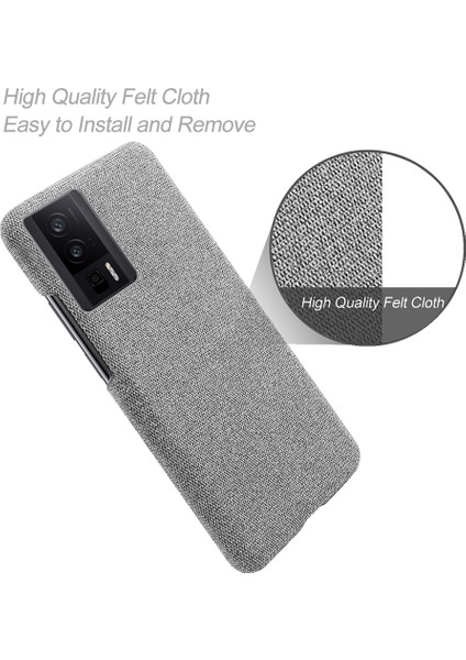 Xiaomi Için Poco F5 Pro 5g/redmi K60 Pro 5G/K60 5g Telefon Kılıfı Düz ​​renk Damla Damla Damlı Sert Pc+Bez Telefon Kapak Light Gri (Yurt Dışından) fırsatları