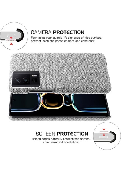 Xiaomi Için Poco F5 Pro 5g/redmi K60 Pro 5G/K60 5g Telefon Kılıfı Düz ​​renk Damla Damla Damlı Sert Pc+Bez Telefon Kapak Light Gri (Yurt Dışından) indirimleri