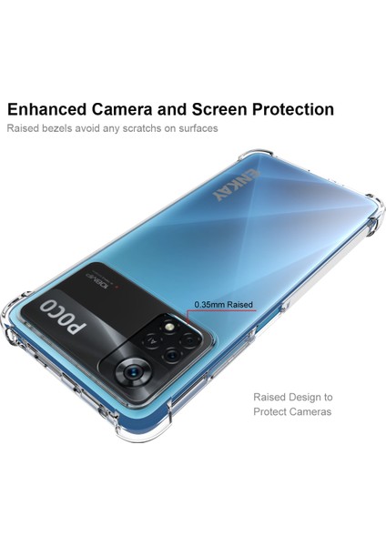 Xiaomi Poco X4 Pro 5g Kristal Net Bir Kasa Için Dört Köşe Düşme Koruması Şok Geçirmez Kapak (Yurt Dışından)