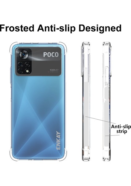 Xiaomi Poco X4 Pro 5g Kristal Net Bir Kasa Için Dört Köşe Düşme Koruması Şok Geçirmez Kapak (Yurt Dışından)