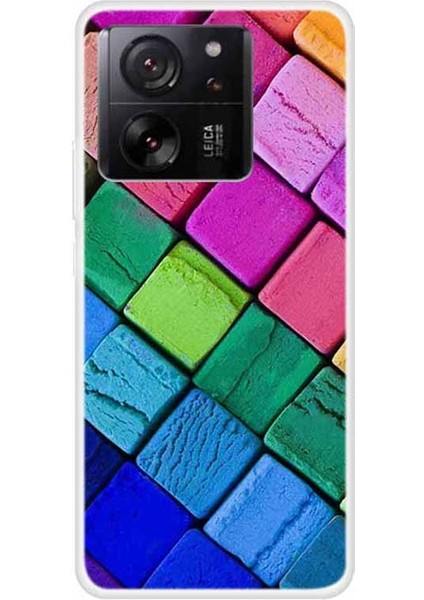Xiaomi Redmi Için K60 ULTRA/13T/13T Pro Tpu Kasası Baskı Telefon Geri Kapak Colorful Block (Yurt Dışından)