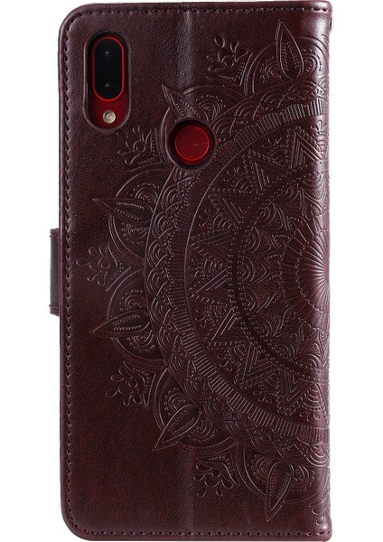 Mandala Desen Cüzdanı Standı Deri Flip Case Xiaomi Redmi Not 7s/not 7/not 7 Pro (Hindistan) -Bark Brown (Yurt Dışından)