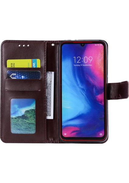 Mandala Desen Cüzdanı Standı Deri Flip Case Xiaomi Redmi Not 7s/not 7/not 7 Pro (Hindistan) -Bark Brown (Yurt Dışından)