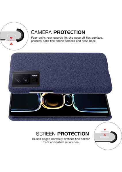 Xiaomi Poco F5 Pro 5g/redmi K60 Pro 5G/K60 5g Telefon Kılıfı Düz ​​renk Damla Damla Damlı Sert Pc+Bez Telefon Kapak Mavisi (Yurt Dışından) indirimleri
