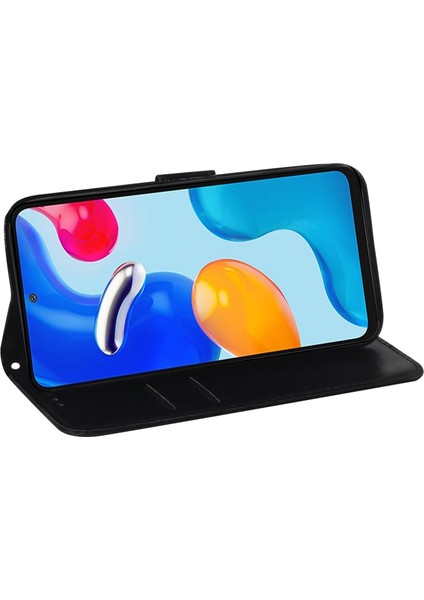 Xiaomi Redmi Için Note 12 Pro 4g/11 Pro 4g (Mediatek)/note 11 Pro 5g (Qualcomm) Göz Kamaştırıcı Çiçek Desen Cüzdanı Pu Deri Deri Stand Folio Flip Cover Strap-Spurple ile Manyetik Kabuk (Yurt Dışından)