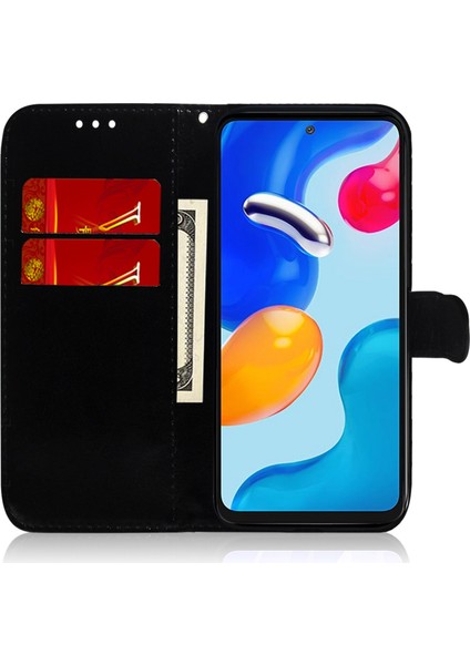 Xiaomi Redmi Için Note 12 Pro 4g/11 Pro 4g (Mediatek)/note 11 Pro 5g (Qualcomm) Göz Kamaştırıcı Çiçek Desen Cüzdanı Pu Deri Deri Stand Folio Flip Cover Strap-Spurple ile Manyetik Kabuk (Yurt Dışından)