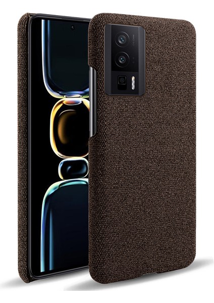 Xiaomi Poco F5 Pro 5g/redmi K60 Pro 5G/K60 5g Telefon Kılıfı Düz ​​renk Damla Damla Damlı Sabit Pc+Bez Telefon Kapak-Kahverengi (Yurt Dışından)